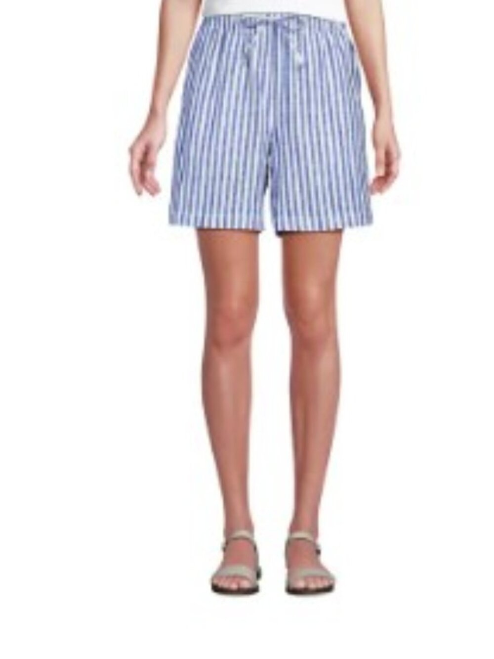 Lands End Linen Stripe Shorts Sz LG